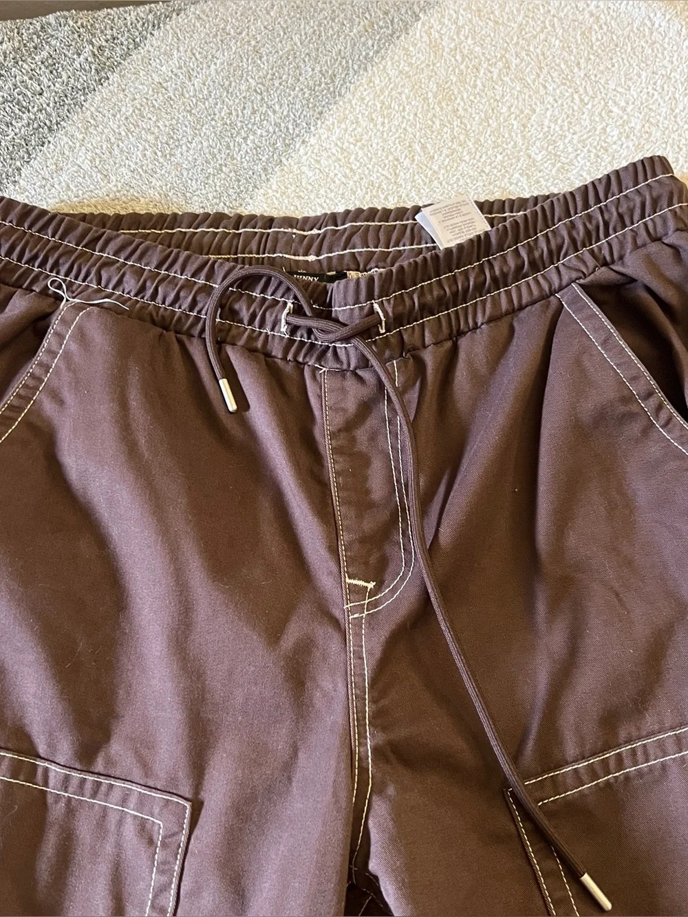 True Religion Vinny Ultra Baggy Carpenter Pants Brown Drawstring Men’s Size 34